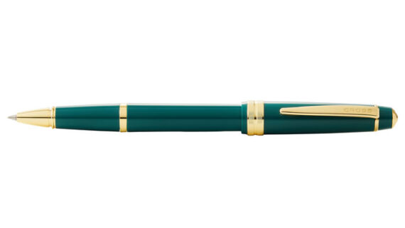 Bailey Light Polished Resina Verde e Caneta Rollerball Gold Tone