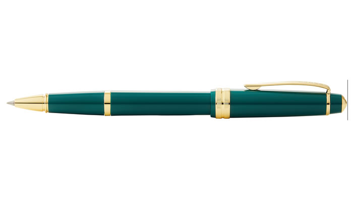 Bailey Light Polished Resina Verde e Caneta Rollerball Gold Tone